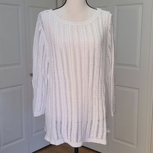Talbots White Linen Blend Sweater Large